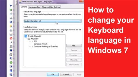 How To Change Keyboard Language In Windows 7 Youtube