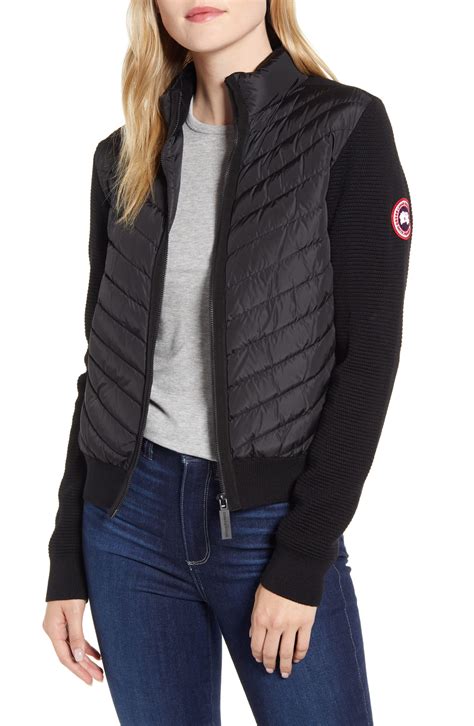Canada Goose Wool Hybridge Quilted And Knit Jacket In Black Lyst