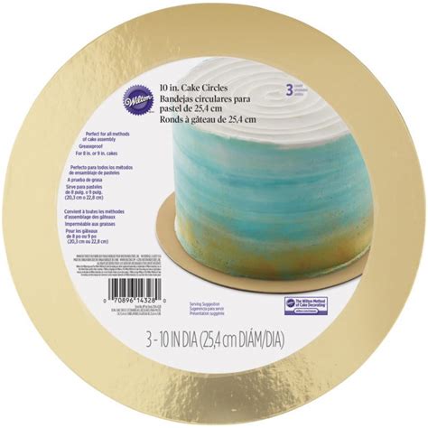 Wilton 10 Inch Round Cake Boards Gold 3 Count