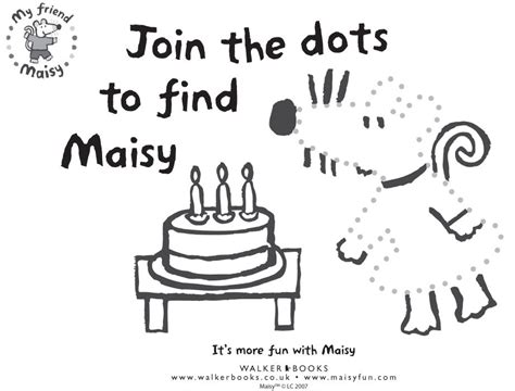 Maisy Birthday Dot To Dot Scholastic Book Maisy Mouse Book Activities