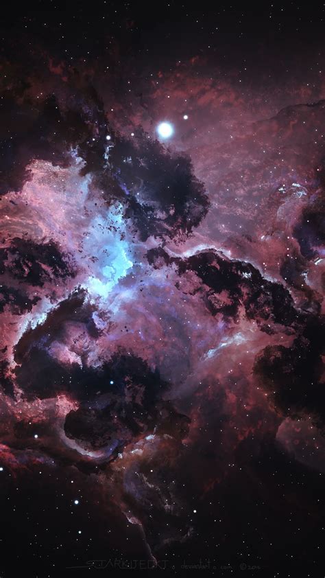 1080x1920 Nebula Dark Space Stars Clouds Art Wallpaper Wallpapers