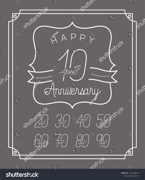 Happy Anniversary Card Decades Stock Vector Royalty Free 1161438214