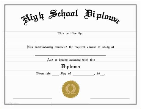 Free Printable Homeschool Diploma Template Addictionary