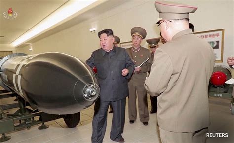 kim jong un unveils new nuclear warheads as us warship reaches south korea