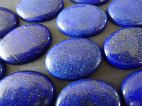 X Mm Natural Lapis Lazuli Gemstone Cabochon Dyed Oval Cabochon Polished Stone Blue Stone