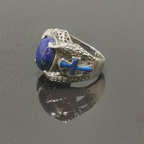 Eliz 925 Sterling Silver Lapis Lazuli Ankh Cross Claw Ring Eliz Jewelry And Gems