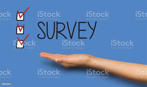 Survey Background With Checkboxes And Hand Stock Photo Download Image