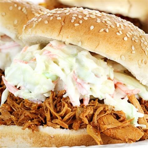 A great recipe for Pulled Pork Slaw Burgers. Made in the slow cooker