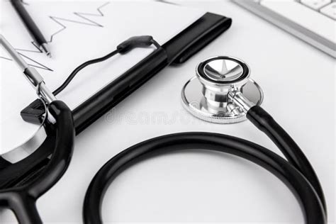 Doctor Stethoscope For Cardiac On White Background Stock Image Image