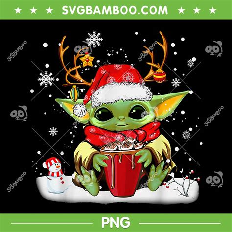 Baby Yoda Reindeer Png Star Wars Christmas Coffee