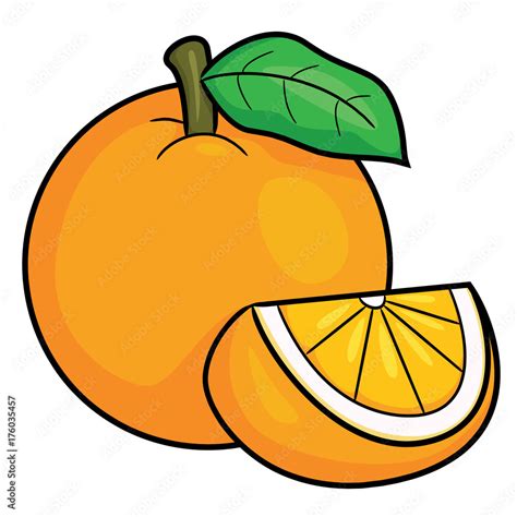 Orange Cartoon Illustration Of Cute Cartoon Orange Stock Vector