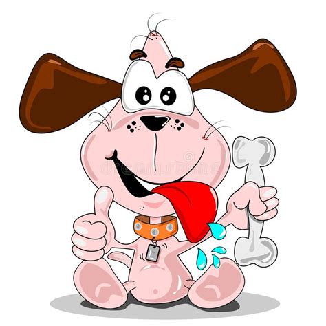 Cartoon Dog With A Bone Stock Vector Illustration Of Look