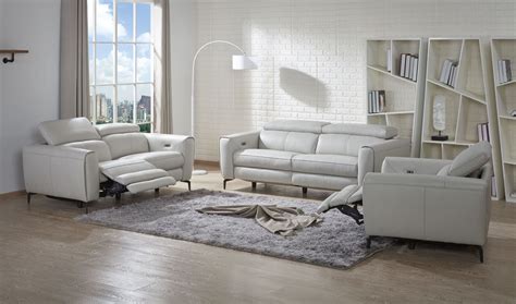 Lorenzo Light Grey Leather Reclining Living Room Set From Jnm Coleman