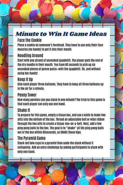 minute to win it games list pdf printable fun party pop