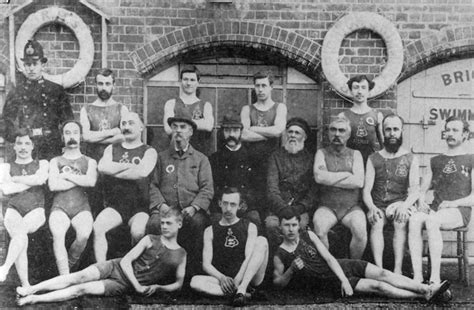 Vintage Group Photographs Of Members Of The Brighton Swimming Club In