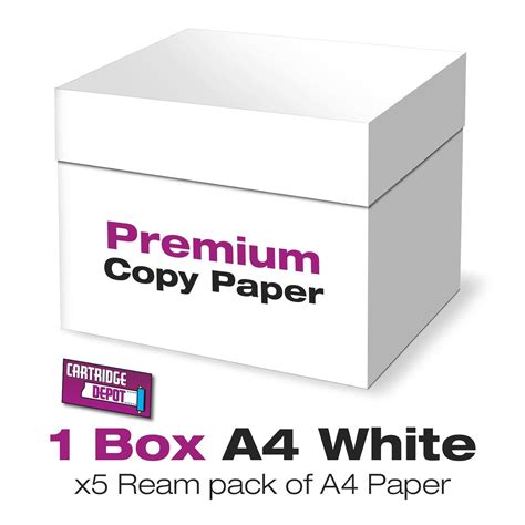 A4 75gsm White Premium Copy Paper Box Of 5 Reams 2500 Sheets