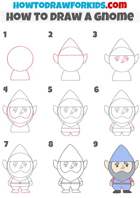 How To Draw A Gnome Easy Drawing Tutorial For Kids