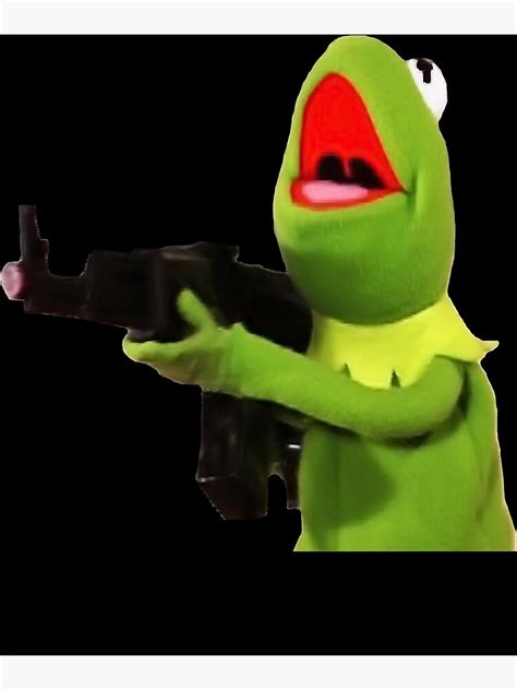 Kermit With Gun Poster By Gerronmeaghen Redbubble