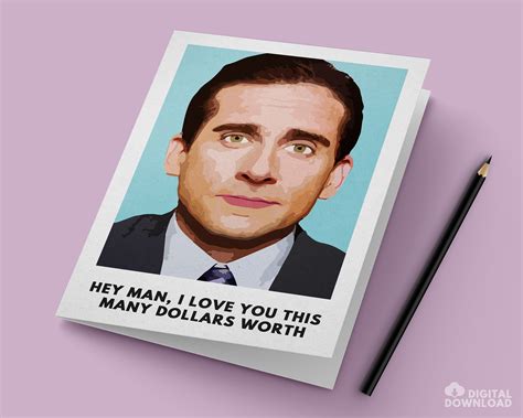 The Office Michael Scott Card Hey Man I Love You This Etsy Canada