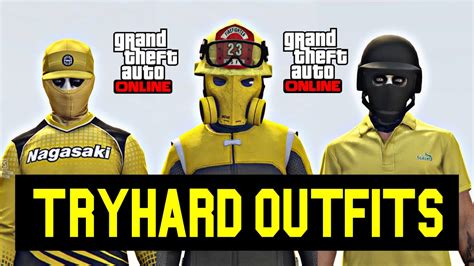 Gta 5 Online 3 Yellow Tryhard Outfits Male Rng And Freemode 💛 Youtube