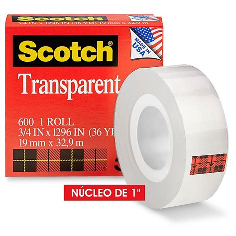 3m 600 Scotch® Cinta Adhesiva Transparente 34 X 36 Yardas S 9782