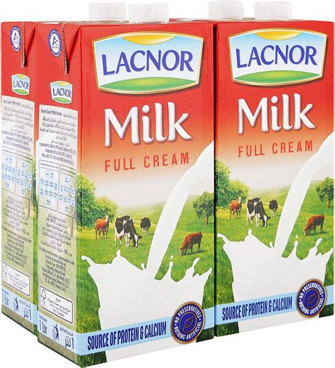 Lacnor Full Cream Milk 1 Litre Pack Of 4 Buy Online At Best Price