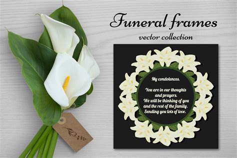 Funeral Frames Vector Collection Custom Designed Illustrations