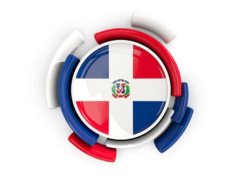 Round Flag With Pattern Illustration Of Flag Of Dominican Republic