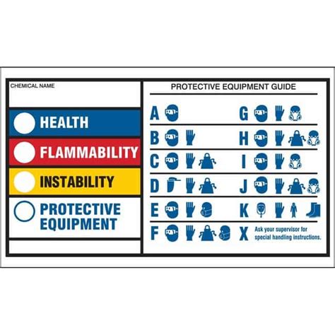 Brady Hmig Self Laminating Labels Health Flammability Reactivity