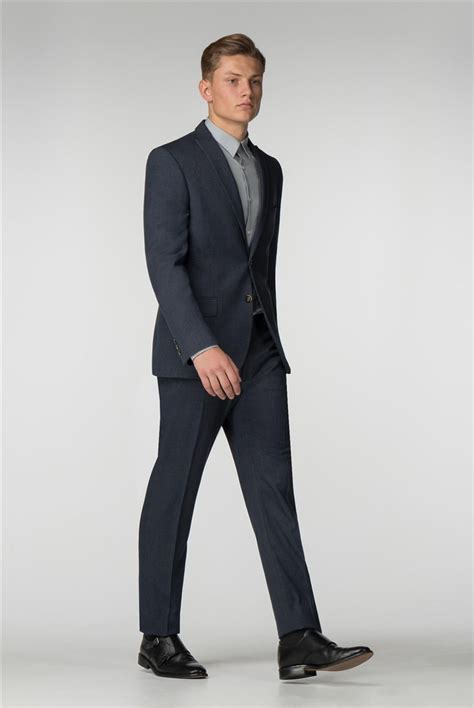 Limehaus Blue Puppytooth Slim Fit Suit Suit Direct
