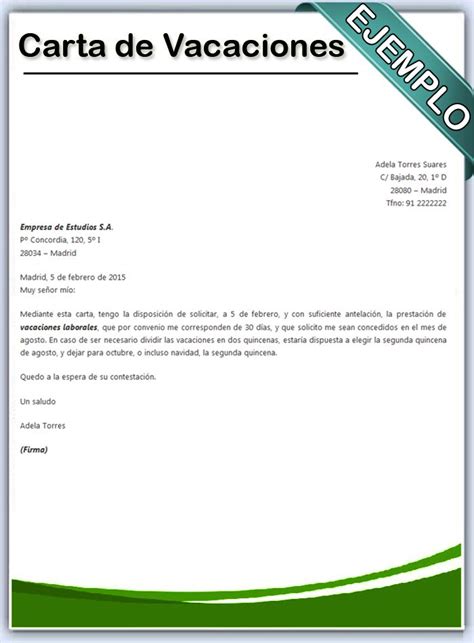 Formato De Carta Para Pedir Vacaciones En El Trabajo En Colombia