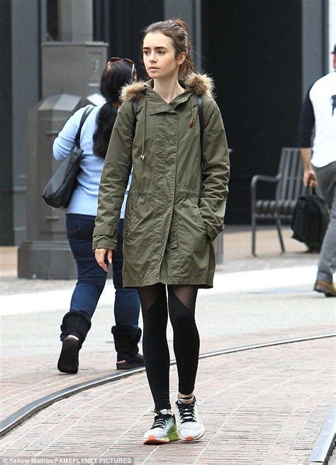 Lily Collins Bundles Up Her Slim Figure In A Winter Coat — Daily Mail