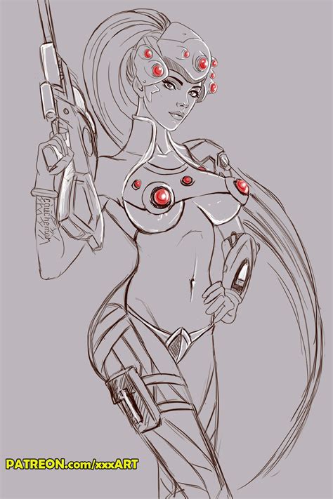 Widowmaker Sketch By Rzhevskii Hentai Foundry