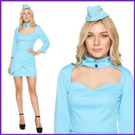Adult Ladies Mile High Air Stewardess Costume Ebay