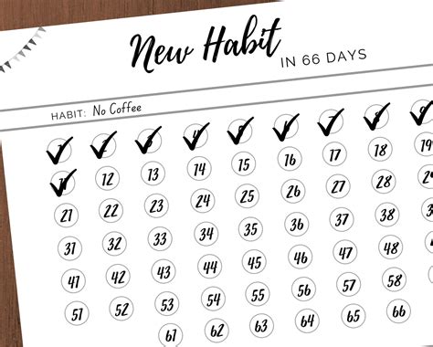 Form A New Habit Printable Habit Tracker Printable 66 Day Etsy Uk