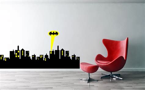 Gotham City Skyline Batman Wall Decal Vinyl Batman Wall Decal For Hallowmas In Wall Stickers