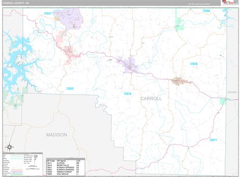 Carroll County Ar Wall Map Premium Style By Marketmaps Mapsales