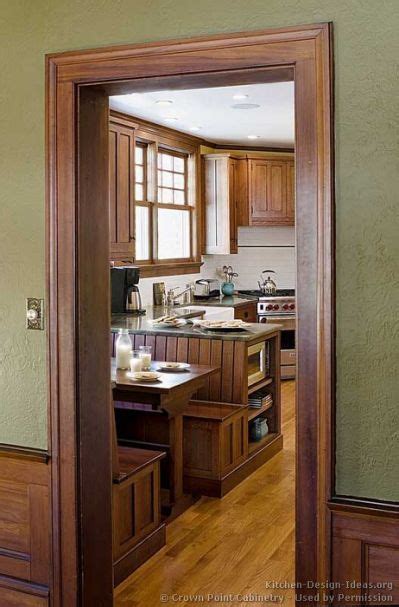 stained wood trim ideas mission style kitchens dark wood