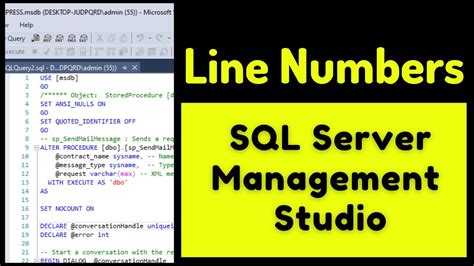 How To Enable Line Numbers In Ssms Line Numbers In Sql Sever