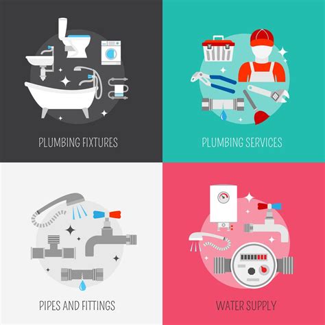 Plumber Icon Composition Set 438568 Vector Art At Vecteezy