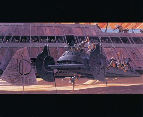 Star Wars Jabba The Hut Skiff Battle Ralph Mcquarrie Return Of The Jedi Production Painting