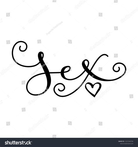 Elegant Calligraphic Word Sex Cute Little Stock Vector Royalty Free 1231544734 Shutterstock