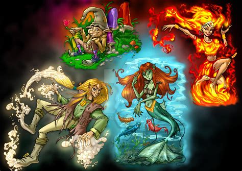 The Four Elements By Carutoons On Deviantart