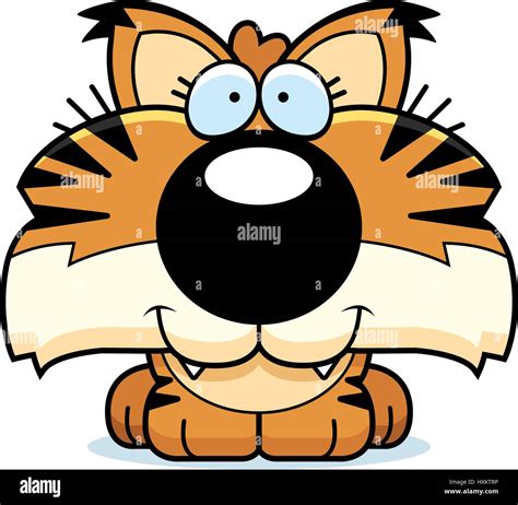 A Cartoon Lynx Cub Happy And Smiling Stock Vector Image And Art Alamy