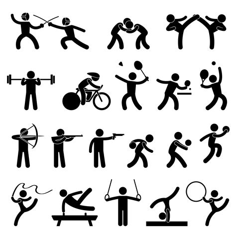 Indoor Sport Game Athletic Set Icon Symbol Sign Pictogram 348985