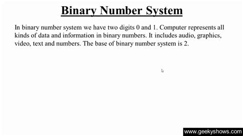 Binary Number System Hindi Youtube