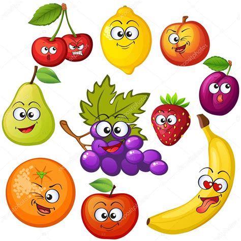 Personajes De Frutas De Dibujos Animados Emoticones De Frutas 2024