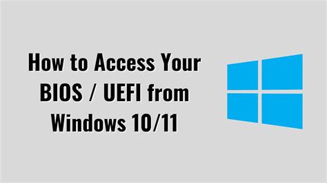 Windows Accessing The Uefi Bios Setup Youtube Vrogue
