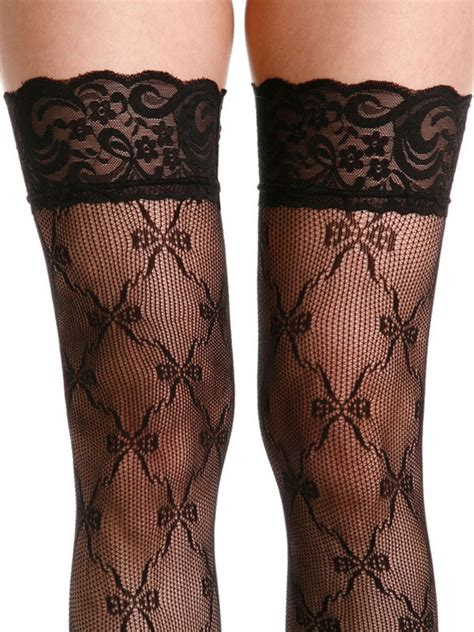 Sexy Fishnet Thigh High Stockings With Stripped Top For Women Milanoo Com