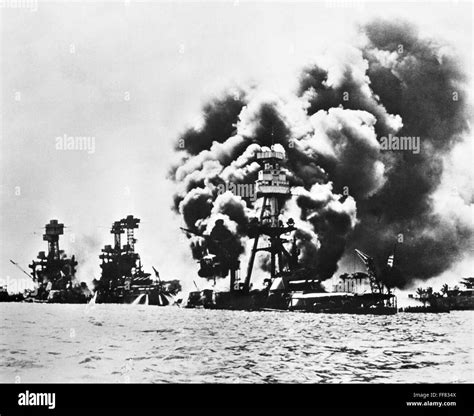 World War Ii Pearl Harbor Nthree Us Battleships Stricken During